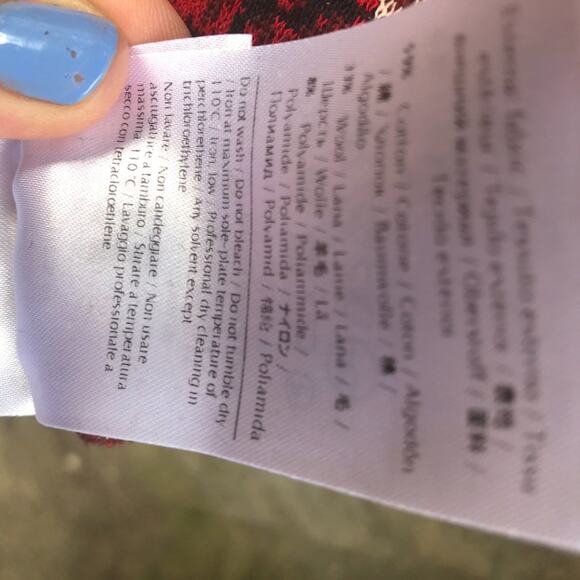 M Missoni Pullover Boxy Jacquard Red & Black Sweater Crew Neck Medium - Picture 7 of 11